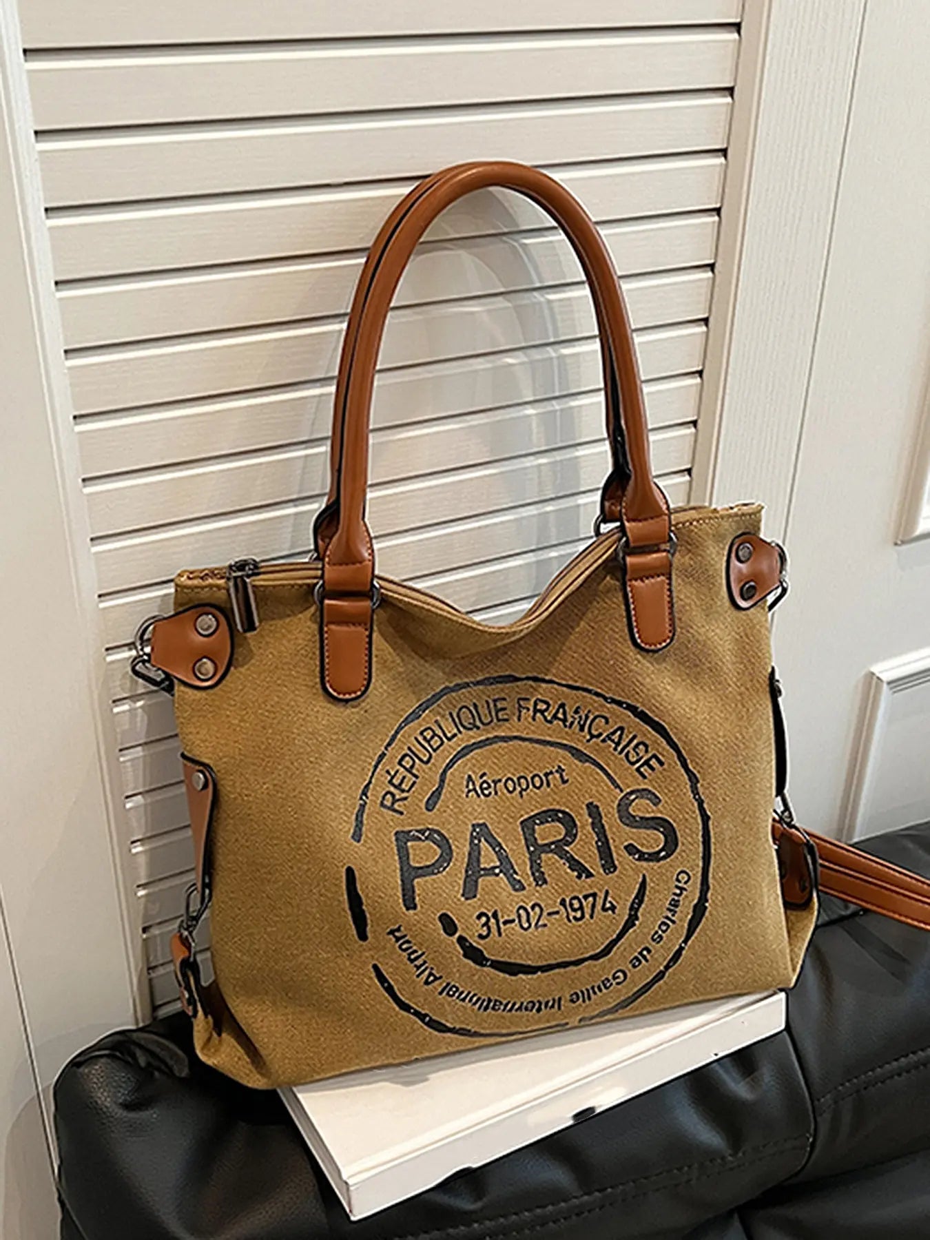 Women's Fashionable Letters Pattern Tote Bag, Large Capacity Crossbody Shoulder Bags, Casual Versatile Vintage All-match Shoulder Bag for Daily Life, Commuter Bag, Casual Commuting Bag