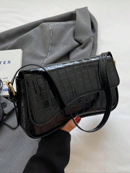 Women's Elegant Solid Color Flap Shoulder Clutch, Fashionable PU Leather Baguette Bag for Daily Life, Casual Trendy Versatile Convertible Shoulder Bag for Women & Girls, Fashion Purses, Crossbody Clutch Purse