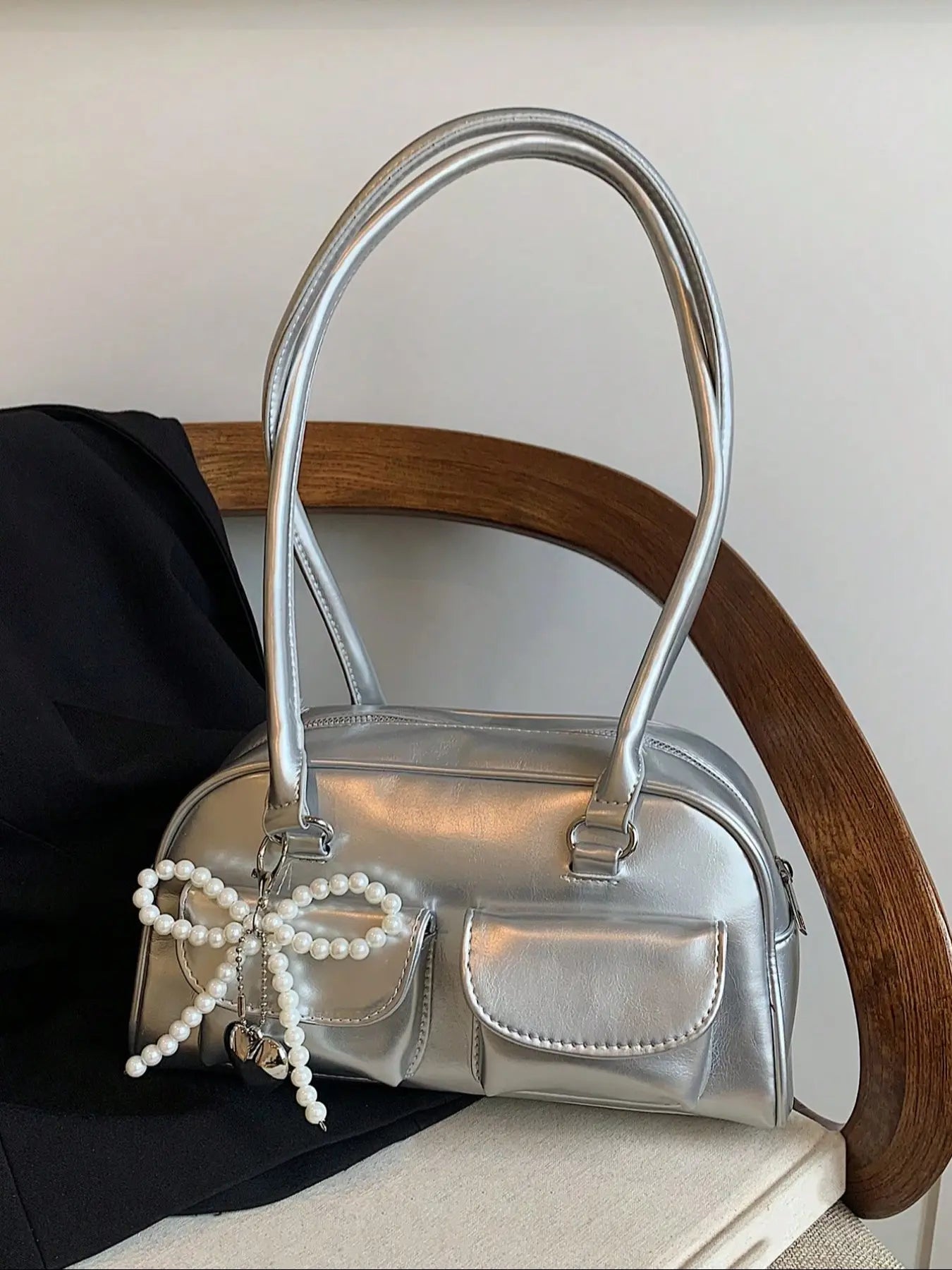 Women's Elegant Solid Color Shoulder Bag, Fashionable Pu Leather Bag for Daily Used, Casual Trendy Versatile High-quality Daily Commuting Bag