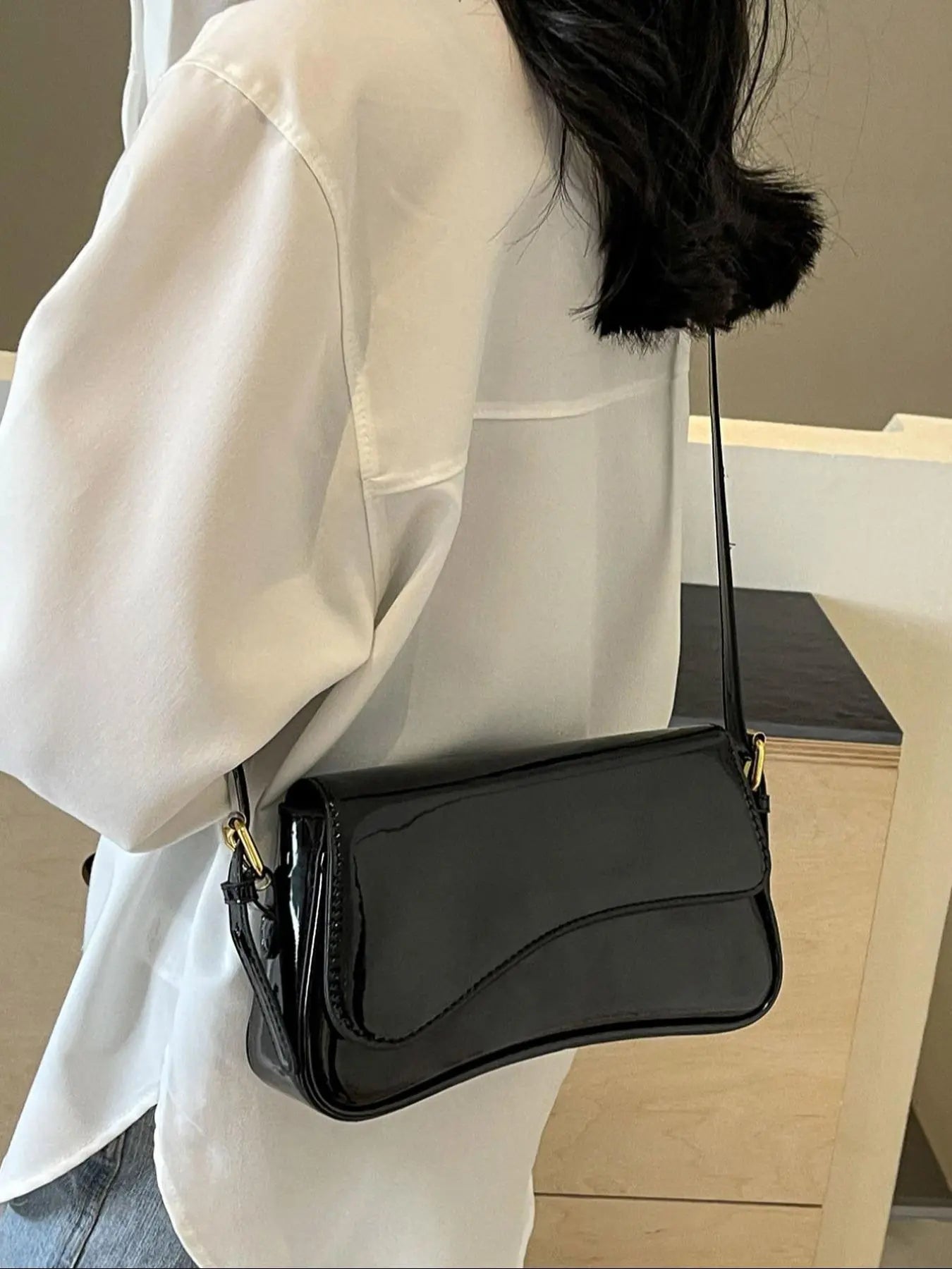 Women's Elegant Solid Color Flap Shoulder Clutch, Fashionable PU Leather Baguette Bag for Daily Life, Casual Trendy Versatile Convertible Shoulder Bag for Women & Girls, Fashion Purses, Crossbody Clutch Purse