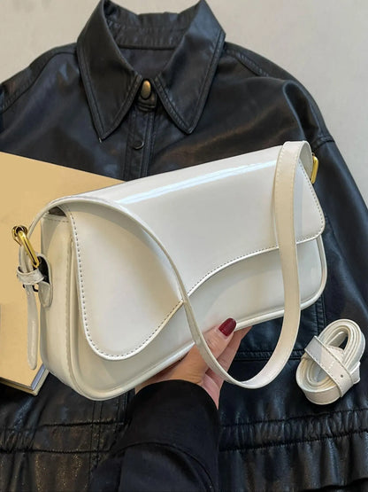 Women's Elegant Solid Color Flap Shoulder Clutch, Fashionable PU Leather Baguette Bag for Daily Life, Casual Trendy Versatile Convertible Shoulder Bag for Women & Girls, Fashion Purses, Crossbody Clutch Purse