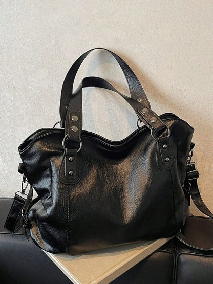 Women's Elegant Solid Color Shoulder Bag, Fashionable Large Capacity Crossbody Bag for Work & Daily Used, Casual Trendy Versatile High-quality Daily Commuting Bag, Fashionable Unique Bags