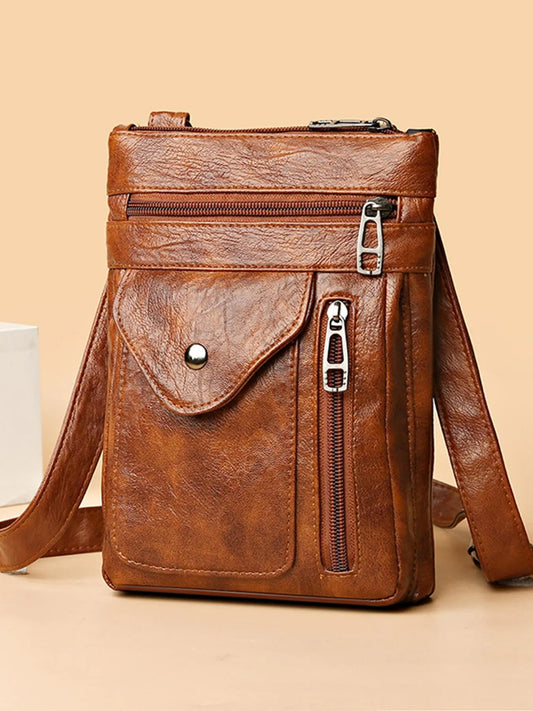 Women's Elegant Vintage Crossbody Shoulder Bag, Trendy Plain Color Crossbody Bag, Fashionable Crossbody Bag for Daily Use, Handbag Crossbody Bag, Cross Body Purse, Crossbody Shoulder Purses, Cross Body Bags