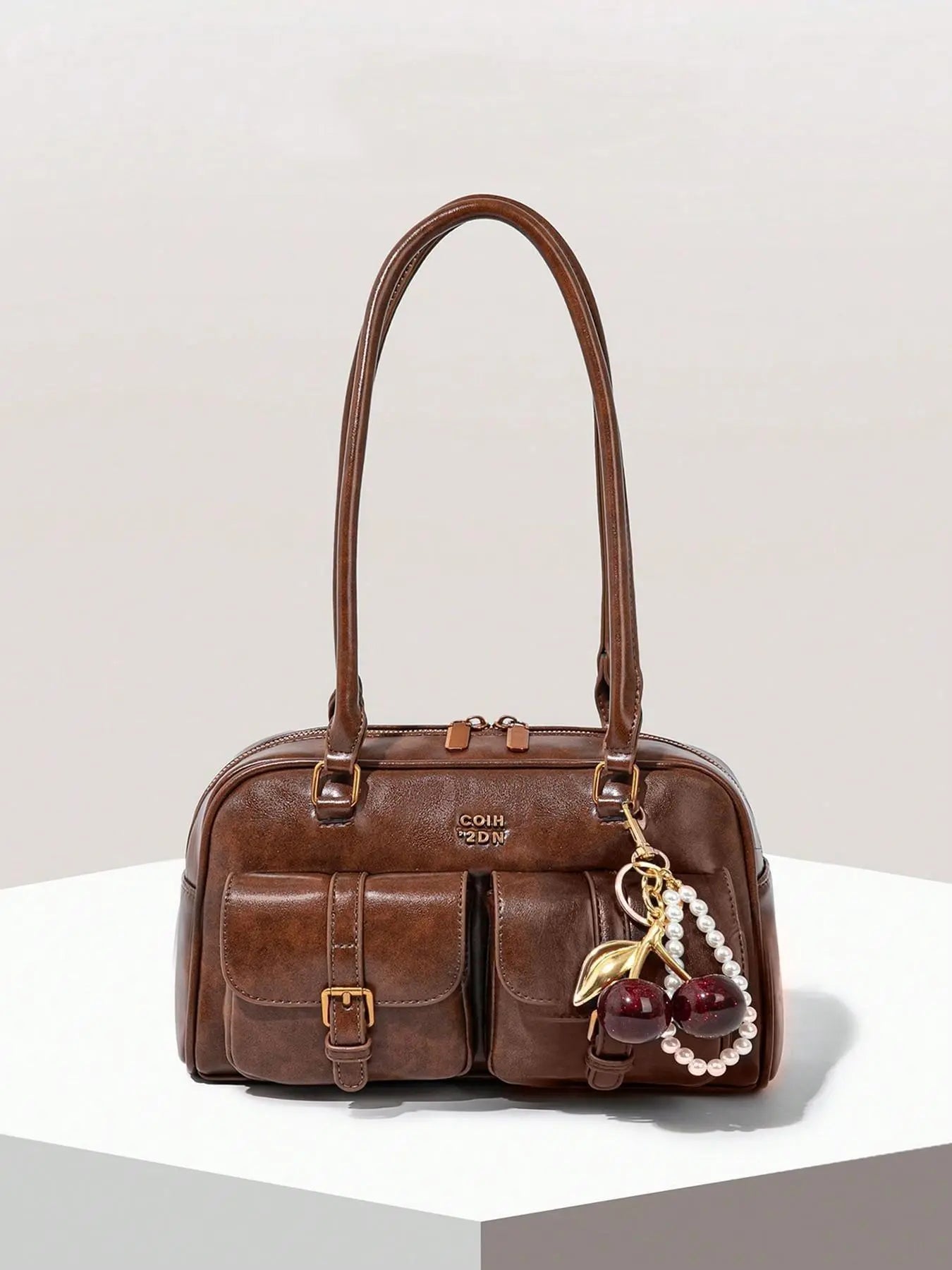Women's Elegant Solid Color Shoulder Bag, Fashionable Pu Leather Bag for Daily Used, Casual Trendy Versatile High-quality Daily Commuting Bag