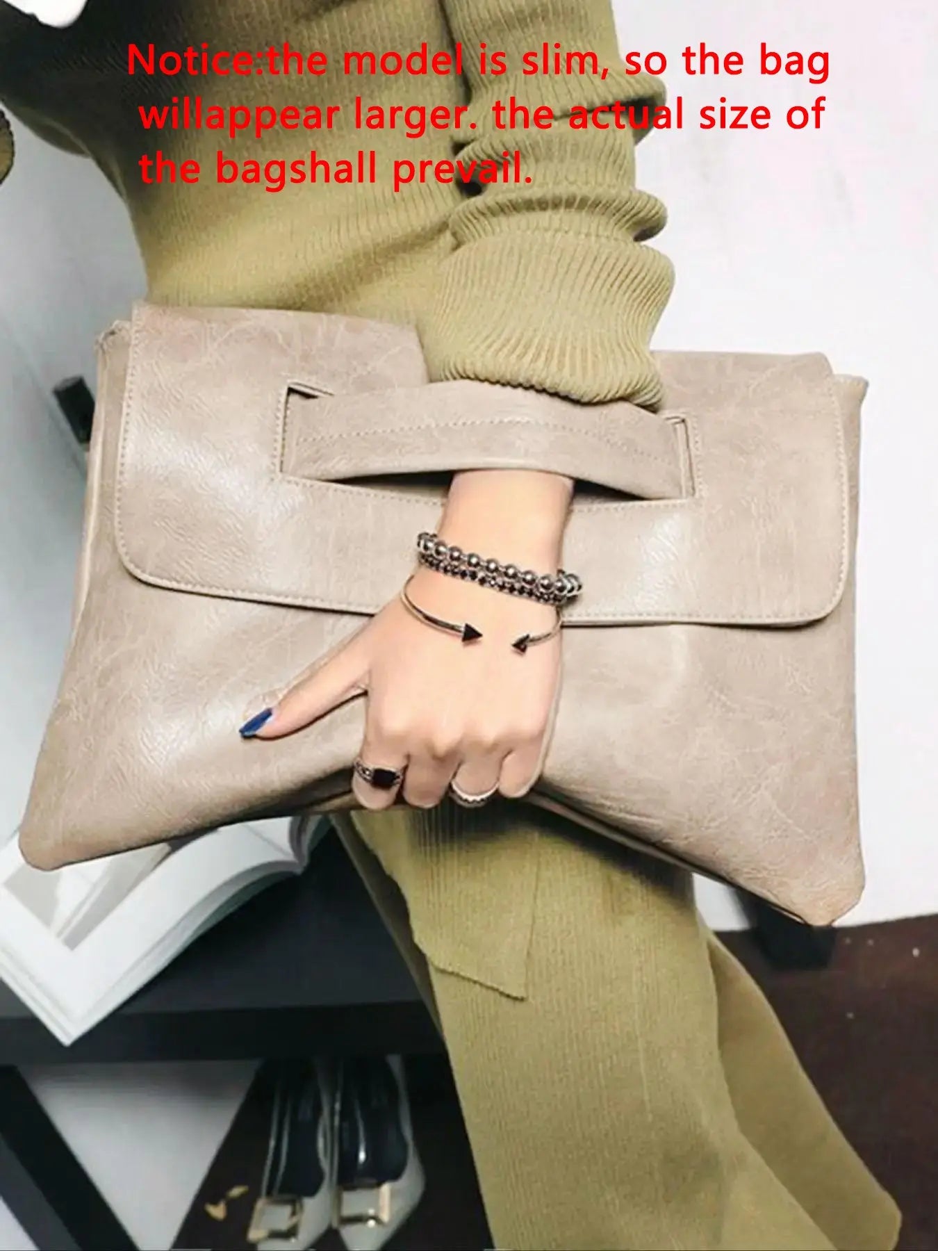Fashionable textured clutch, soft leather shoulder crossbody bag with sleeve, casual and versatile shoulder envelope bag, simple and atmospheric shoulder crossbody bag, suitable for daily matching and other scenarios, Crossbody Clutch Purse