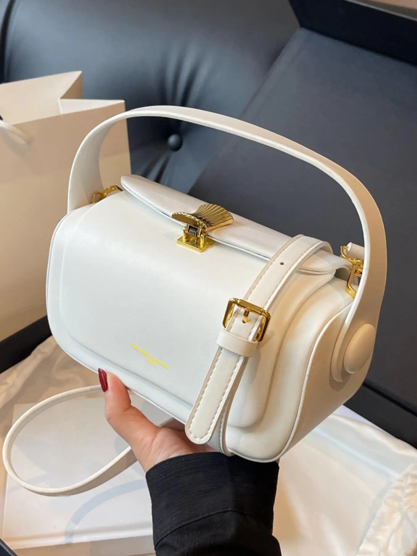 Women's Elegant Solid Color Handbag, Fashionable Retro Shoulder Bag for Daily Used, Casual Trendy Versatile High-quality Daily Commuting Bag, Casual Commuter Bag, Classic Shoulder Bag