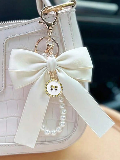 Women's Elegant Bowknot Design Bag Charm, Cute Trendy Bag Keychain, Fashionable Bag Decoration for Daily Use & Car Key Decoration, Keychain for Bags, Stylish Keychain, Cute Keychain Accessory