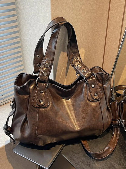 Women's Elegant Solid Color Shoulder Bag, Fashionable Large Capacity Crossbody Bag for Work & Daily Used, Casual Trendy Versatile High-quality Daily Commuting Bag, Fashionable Unique Bags