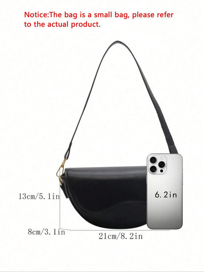 Women's Retro Solid Color Saddle Bag, Wide Shoulder Strap Messenger Bag, Fashionable Classic Popular Shoulder Bag, Crossbody Shoulder Bag, Everyday Crossbody Bag, Suitable for Daily Outing