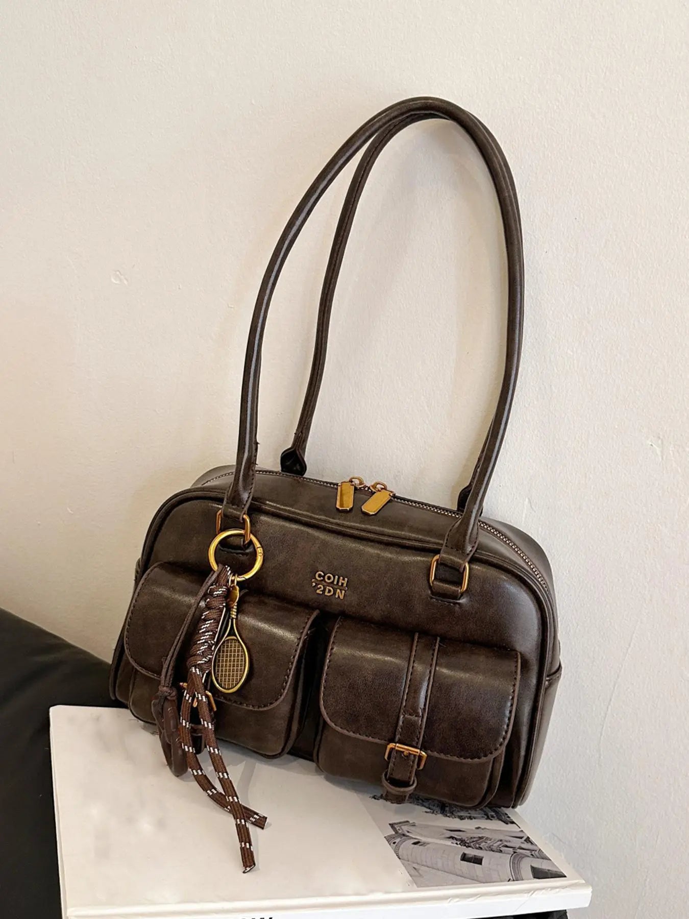 Women's Elegant Solid Color Shoulder Bag, Fashionable Pu Leather Bag for Daily Used, Casual Trendy Versatile High-quality Daily Commuting Bag