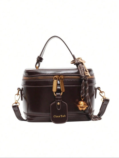 Women's Elegant Minimalist Handbag, Fashionable Retro Simple Style Crossbody Bag with Charm, Casual Trendy Versatile High-quality Daily Commuting Bag, Sling Purse