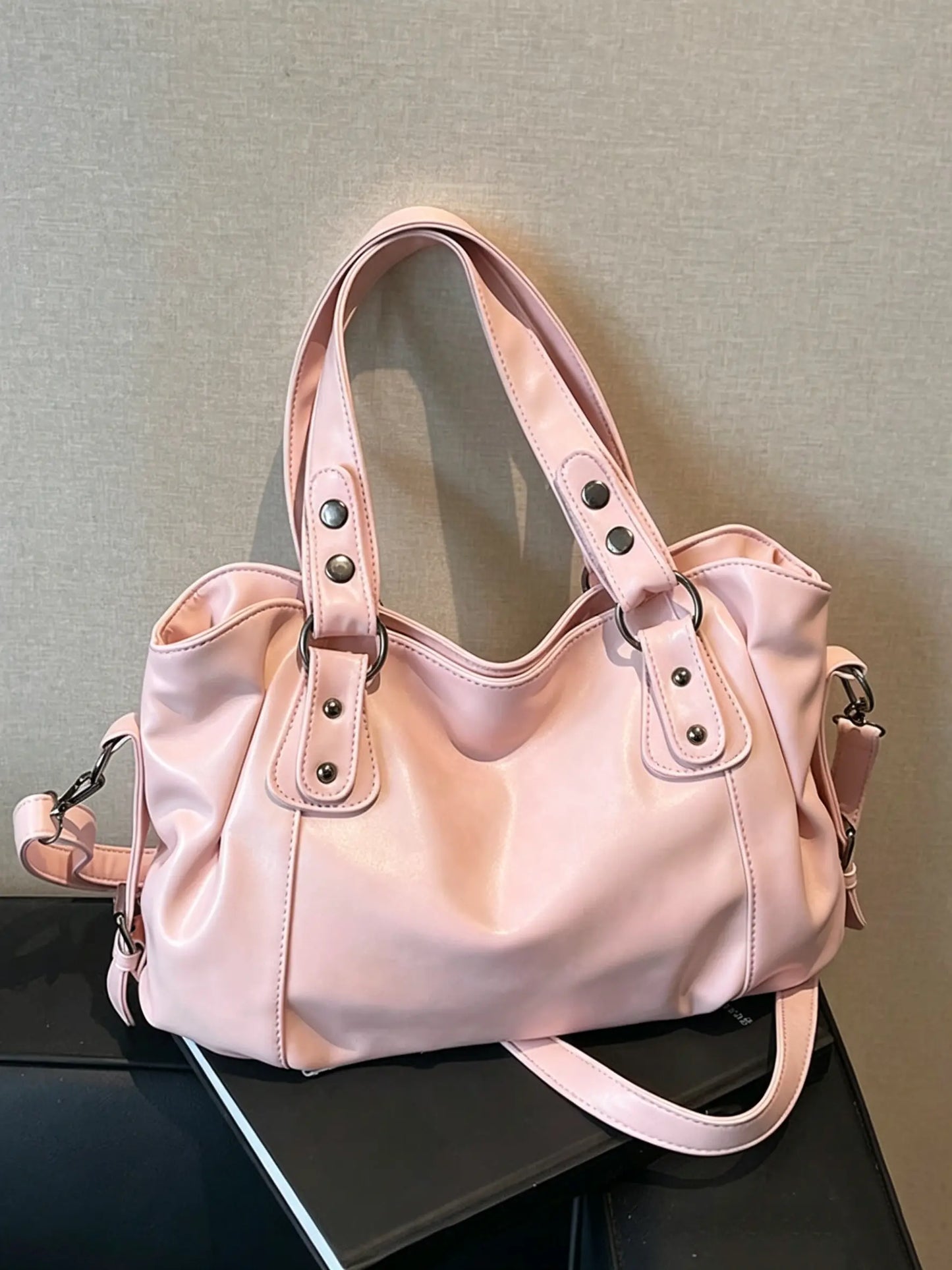 Women's Elegant Solid Color Shoulder Bag, Fashionable Large Capacity Crossbody Bag for Work & Daily Used, Casual Trendy Versatile High-quality Daily Commuting Bag, Fashionable Unique Bags