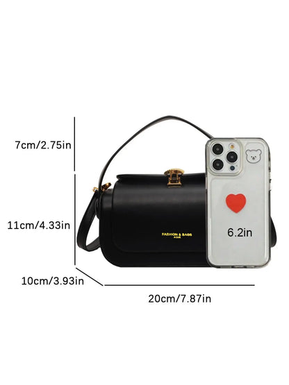 Women's Elegant Solid Color Handbag, Fashionable Retro Shoulder Bag for Daily Used, Casual Trendy Versatile High-quality Daily Commuting Bag, Casual Commuter Bag, Classic Shoulder Bag